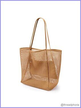 23L Mesh Beach Tote Bag Foldable Hobo Shoulder Bag Nylon